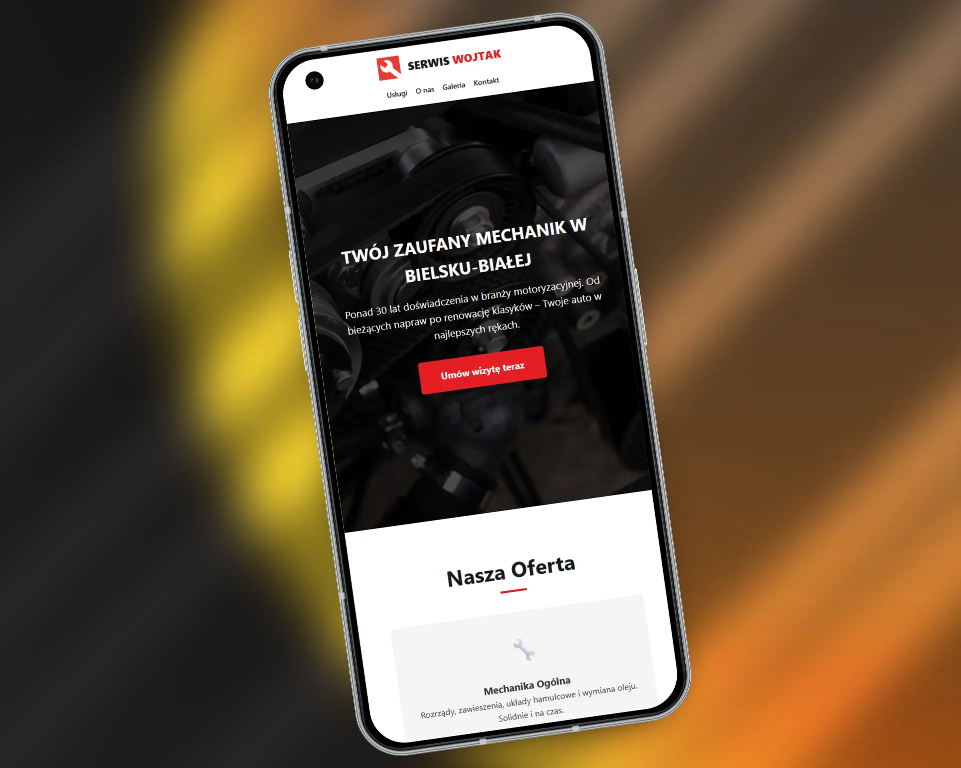 Projekt strony dla warsztatu samochodowego